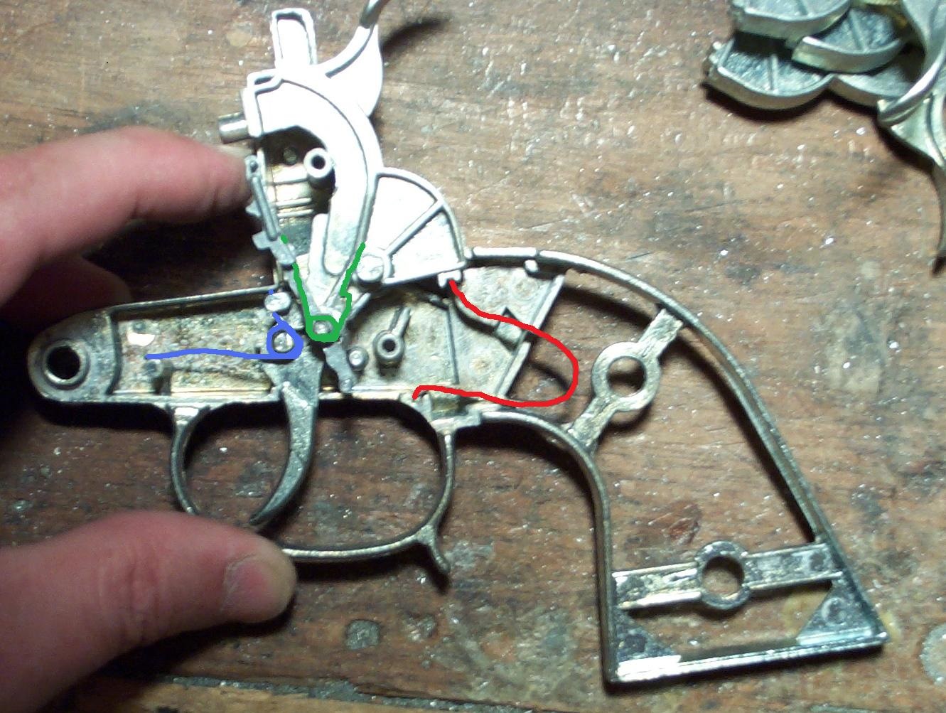 Replacement  hammer spring for Hubley Colt 45 cap gun 