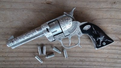 Maverick Cap Gun Replica Diecast Western Pistol Revolver Cowboy Prop Toy 