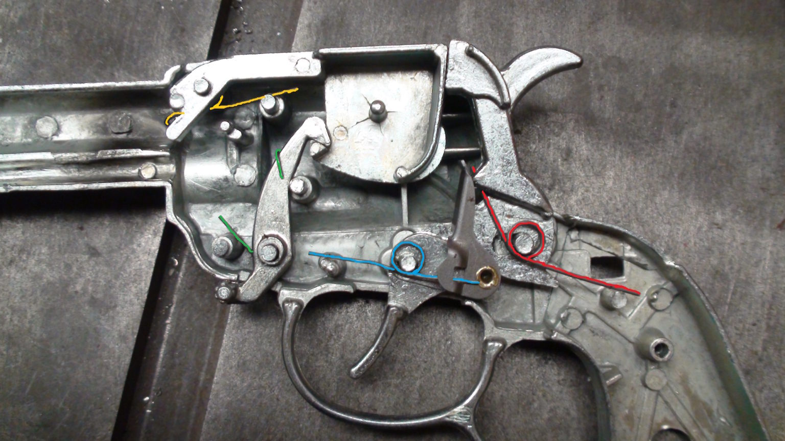 Toy Gun Exploded View Toy Gun Schematic page for Wild West Toys cap gun pistols – Wild West Toys