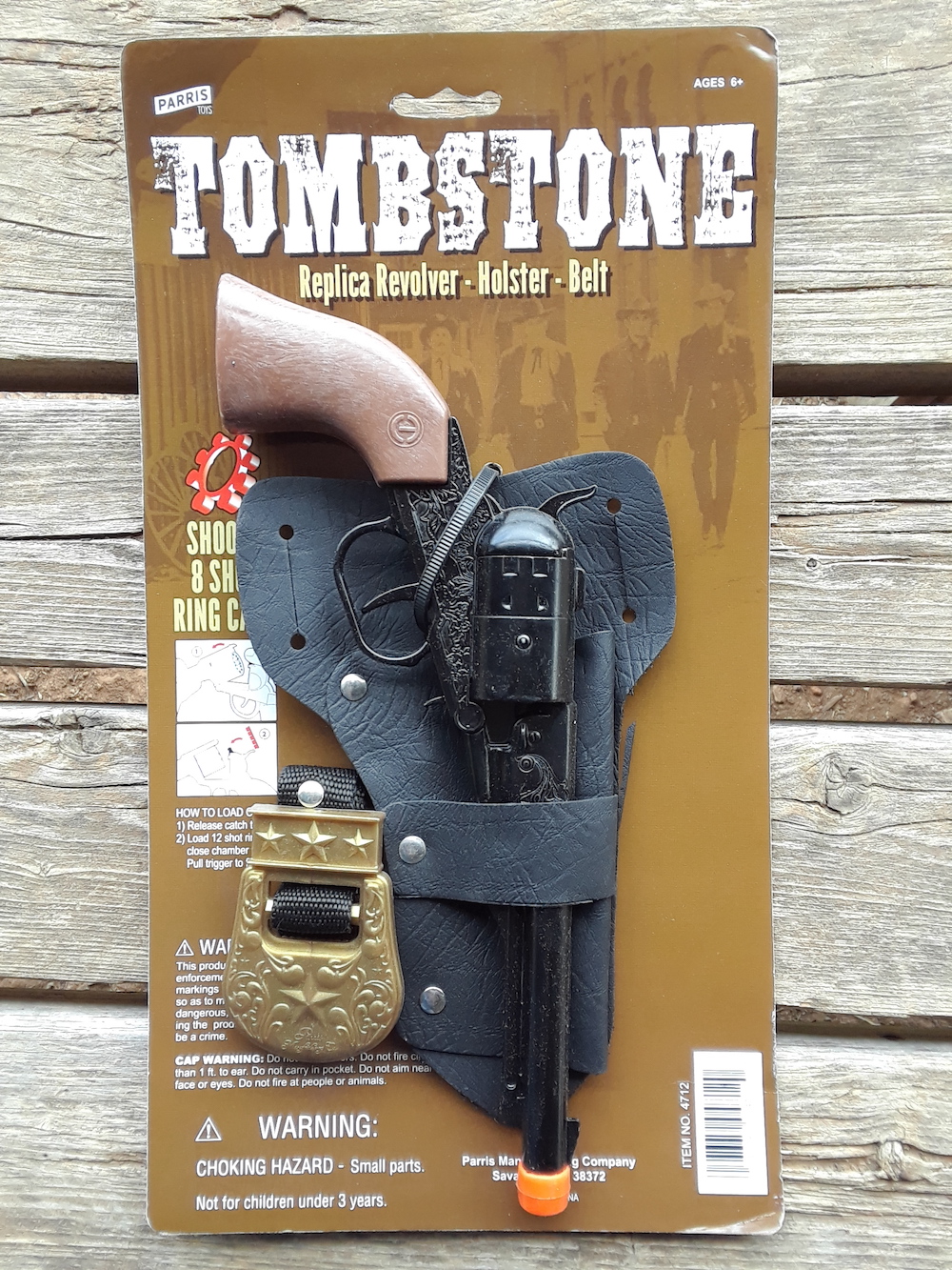 Tombstone Black Die Cast Toy Single Cap Gun Holster Set